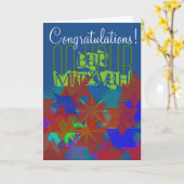 おめでとうございますバー（ユダヤ教の）バル・ミツバー カード (黄色い花)