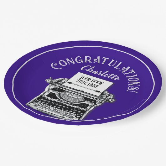 おめでとうございますパーソナライズされた ペーパープレート (アングル)