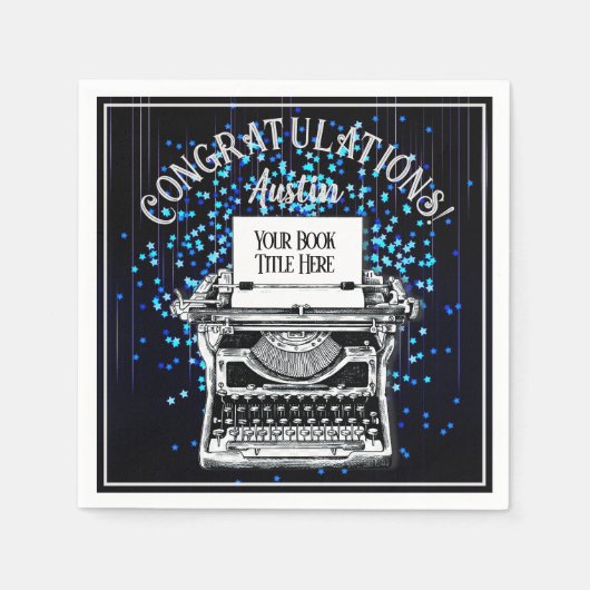 おめでとうございますパーソナライズされたStarry 2 スタンダードカクテルナプキン (正面)