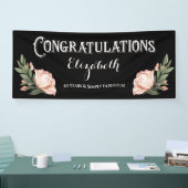 おめでとうございますパーティーフローラの花 横断幕 (トレードショー)