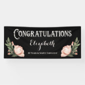 おめでとうございますパーティーフローラの花 横断幕 (横)