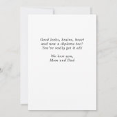 おめでとうございますピンクの卒業写真カード カード (裏面)