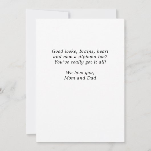 おめでとうございますピンクの卒業写真カード カード (裏面)