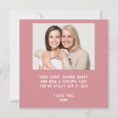 おめでとうございますピンクの卒業生2写真卒業 カード (裏面)