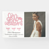 おめでとうございますピンクコケット写真卒業 横断幕 (横)