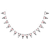 おめでとうございますピンクブラック&ホワイトベビーガール バンティングフラッグ (全)