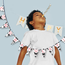 おめでとうございますピンクブラック&ホワイトベビーガール バンティングフラッグ