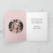 おめでとうございますピンクロココ卒業フォトカード カード (内部)