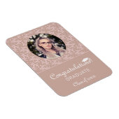 おめでとうございますピンク・ロココ卒業写真 マグネット (右側)