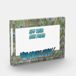 おめでとうございますピーコックF.ブルーcust.フォトブロック フォトブロック