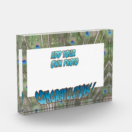 おめでとうございますピーコックF.ブルーcust.フォトブロック フォトブロック (左)