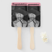 おめでとうございますフォトイメージ卒業パーティー ハンドファン (正面&裏面)