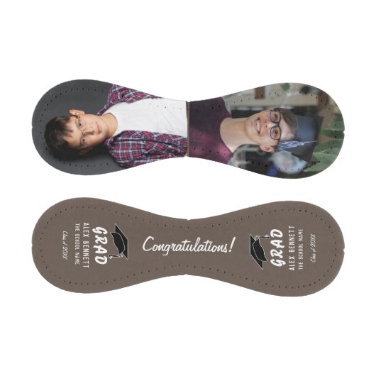 おめでとうございますブラウン卒業キャップ2写真 野球ボール (パネル)