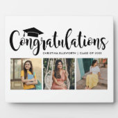 おめでとうございますブラック3写真2025卒業 フォトプラーク (正面)