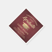 おめでとうございますブルゴーニュ・レッド金ゴールド卒業パーティー スタンダードカクテルナプキン (角)