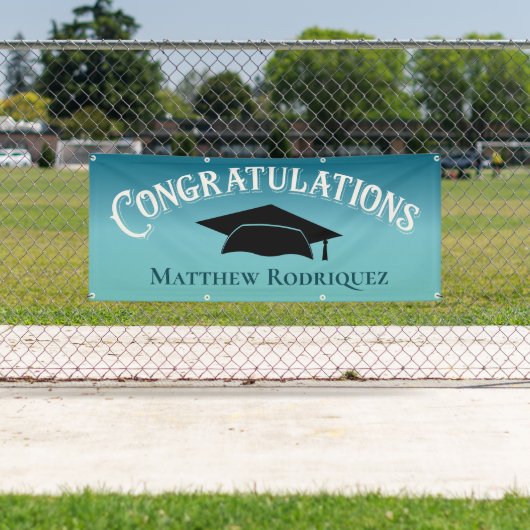 おめでとうございますブルースクール卒業バナー 横断幕 (インサイチュ)