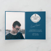 おめでとうございますブルーフォト卒業 カード (内部)