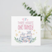 おめでとうございますベビーガールかわいいカバ三ハート (スタンド正面)