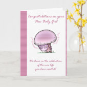 おめでとうございますベビーガールカード新生児 カード (黄色い花)