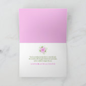 おめでとうございますベビーガールソフトピンクデイジー花 カード (内部)