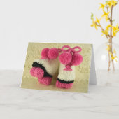 おめでとうございますベビーガール（ローラースケート場） カード (黄色い花)