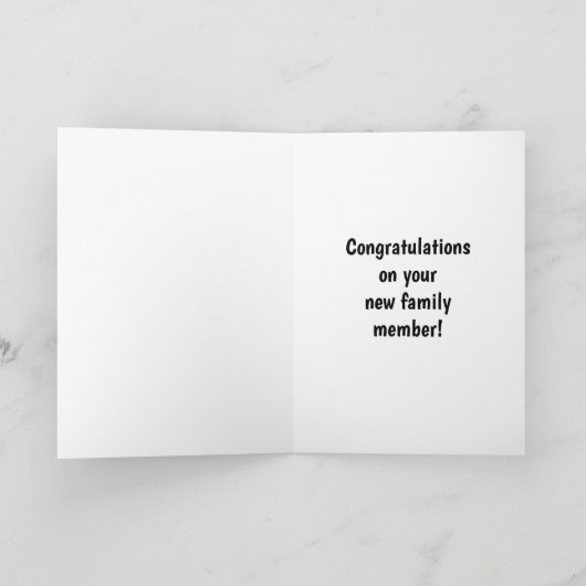 おめでとうございますペットのユーモアあいさつキャッド カード (内部)