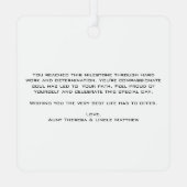 おめでとうございますホワイトコート式メディカルドクター メタルオーナメント (裏面)