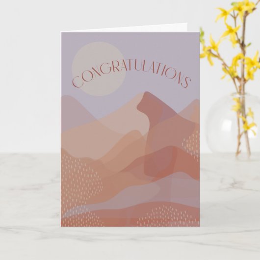 おめでとうございますマウンテンのグリーティングカード カード (黄色い花)