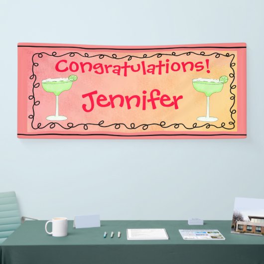 おめでとうございますマルガリータパーソナライズされた名 横断幕 (トレードショー)