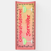おめでとうございますマルガリータパーソナライズされた名 横断幕 (縦)