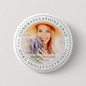 おめでとうございますモダングラーシンプルドエレガント 缶バッジ (正面)