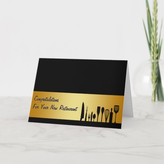 おめでとうございますレストラン新しい名刺 カード (正面)