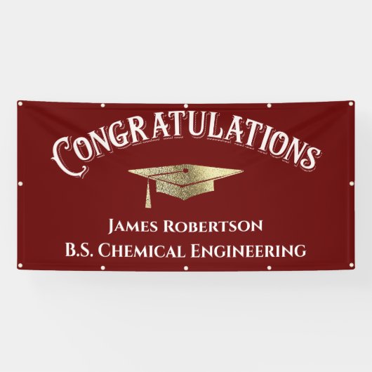 おめでとうございますレッドブルゴーニュ金ゴールド卒業 横断幕 (横)