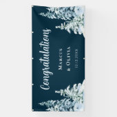 おめでとうございます冬の結婚式のバナー 横断幕 (縦)