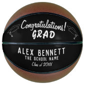 おめでとうございます卒業の白黒卒業Ba バスケットボール (正面)