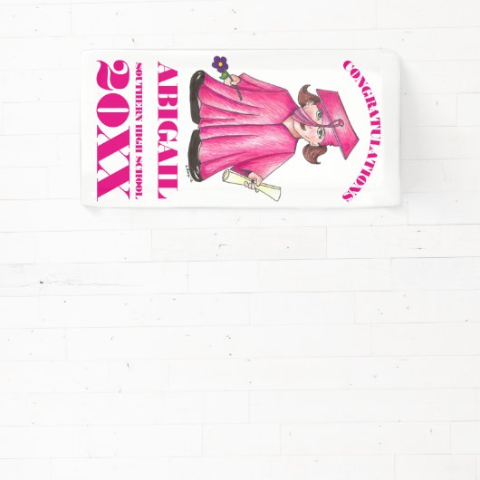 おめでとうございます卒業ガール卒業冠 横断幕 (インサイチュ)