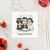 おめでとうございます卒業シーズー（犬）Tzu Dogs スタンダードカクテルナプキン (インサイチュ)