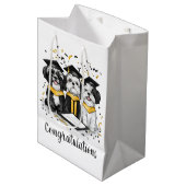 おめでとうございます卒業シーズー（犬）Tzu Dogs ミディアムペーパーバッグ (正面アングル)