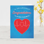 おめでとうございます卒業ナースハート カード (黄色い花)