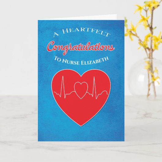 おめでとうございます卒業ナースハート カード (黄色い花)