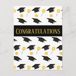 おめでとうございます卒業バルーン帽子パターン ポストカード