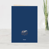 おめでとうございます卒業ブルー金ゴールドスパークル カード (裏面)