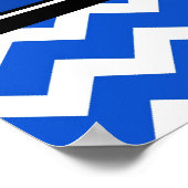 おめでとうございます卒業名前をカスタムするバナーブルー ポスター (角)