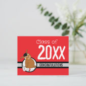 おめでとうございます卒業子赤はがき ポストカード (スタンド正面)