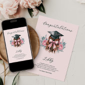 おめでとうございます卒業詩女子グラッドキャップ カード