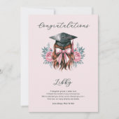 おめでとうございます卒業詩女子グラッドキャップ カード (正面)