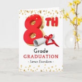 おめでとうございます卒業8年生バルーン カード (黄色い花)