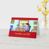 おめでとうございます博士号、おもしろい書籍、かわいいグラード カード (黄色い花)