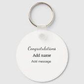 おめでとうございます名前メッセージシンプル大学院 キーホルダー (裏面)