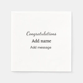 おめでとうございます名前メッセージシンプル大学院 スタンダードカクテルナプキン